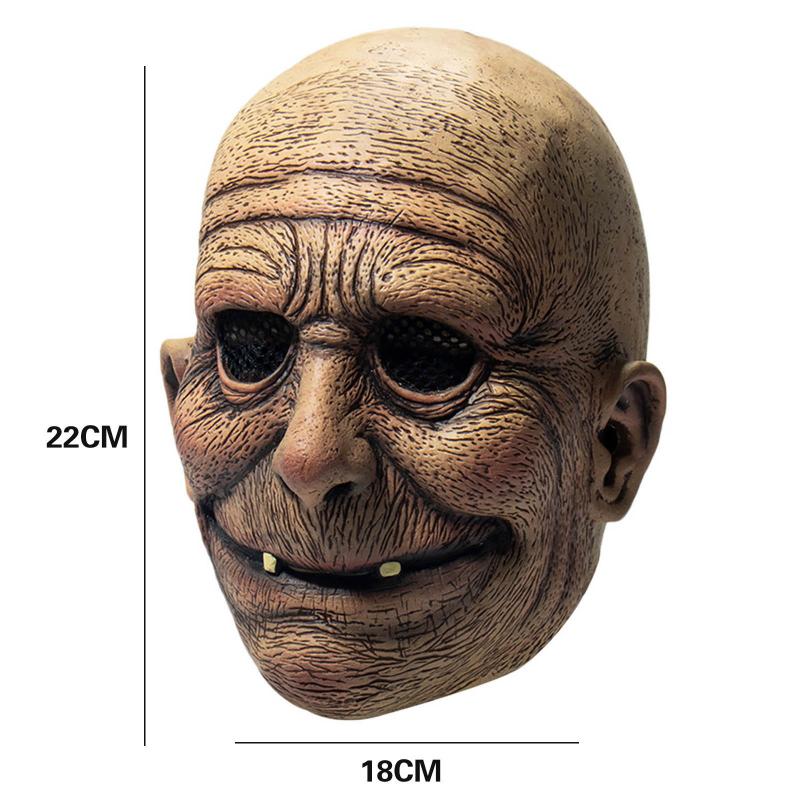 Party Mas Old Man Scary Mask Cosplay Full Head Latex Halloween Horror Masquerade Headgear Decor