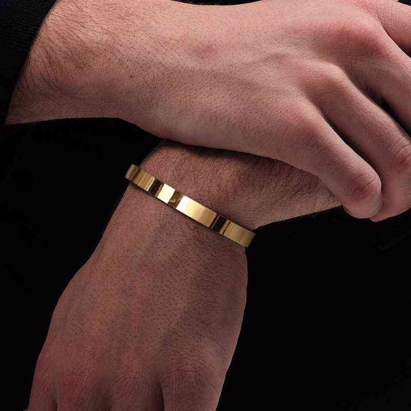 Solid Golden Flat 6mm 8mm Cuff Bangles for Men Bracelet Brackelts Brazalet Bileklik Braslet
Solid Golden Flat 6mm 8mm Cuff Bangles for Men Bracelet Brackelts Brazalet Bileklik Braslet