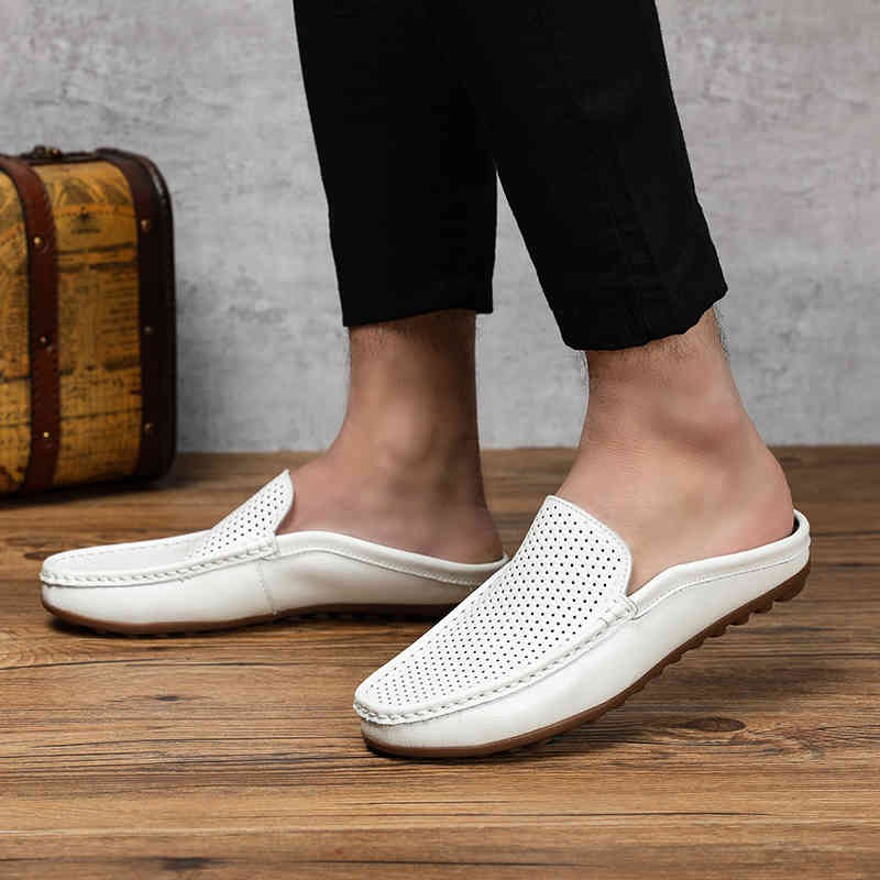 dress shoes summer men half shoes loafers fashion breathable slippers man outdoor lightweight cool for genuine leather ts2j, Black
dress shoes summer men half shoes loafers fashion breathable slippers man outdoor lightweight cool for genuine leather ts2j, Black