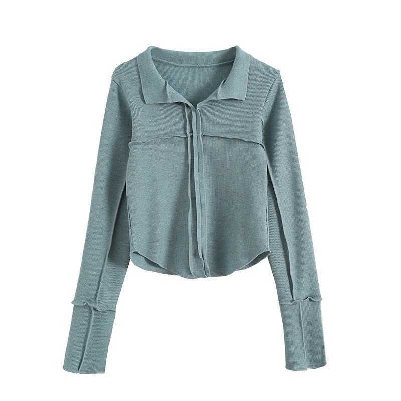Open Stitch Sewing Bottom Shirt Women's Turn-down Collar Stitching Thread Based Solid Tops for Female 210607, Blue
Open Stitch Sewing Bottom Shirt Women's Turn-down Collar Stitching Thread Based Solid Tops for Female 210607, Blue