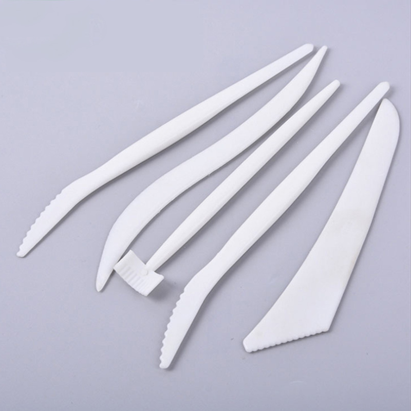 Clay Tool Pottery Sculpture Plastic Knife Art Supplies DIY Home Handicraft Tools Children Toys 5 Pcs Handmade