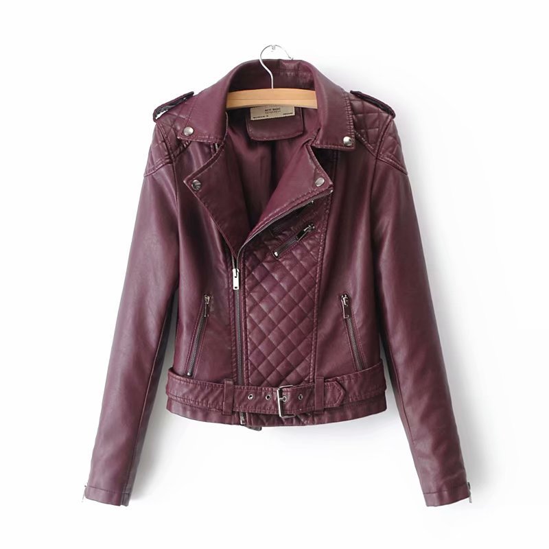 Fashion Women PU Faux Leather Jacket Ladies Chic Short Bomber High Street Slim Coat Vintage Female Zipper s Coats 210515