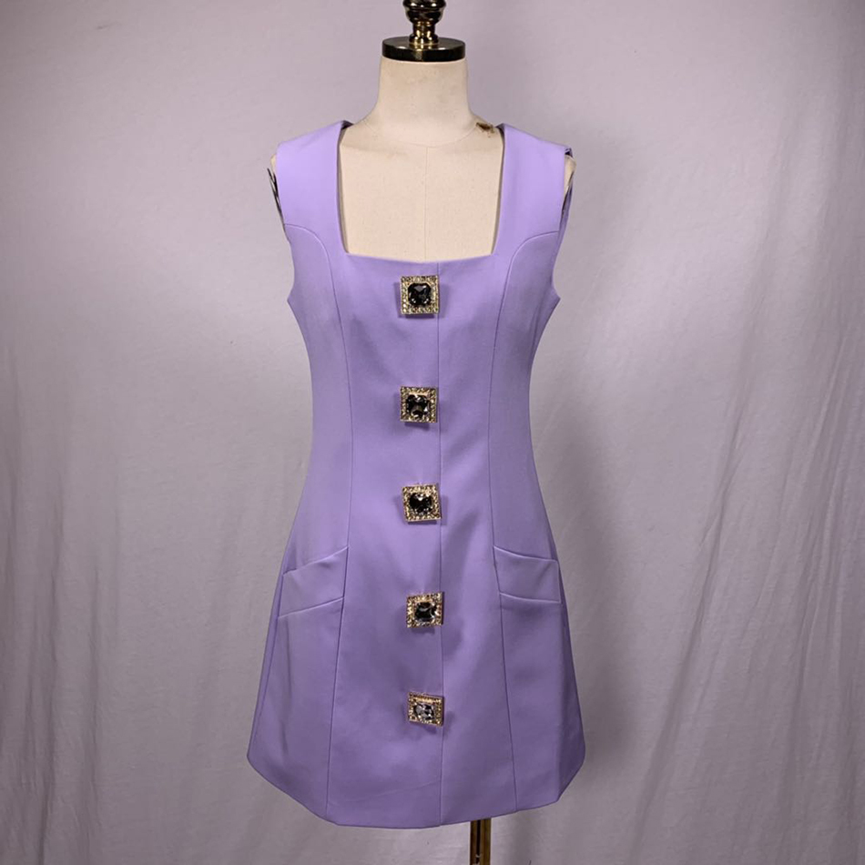 Elegant Two Piece Set For Women Lapel Long Sleeve Short Tops Square Collar Patchwork Diamond Vest Dress Casual Sets 210525