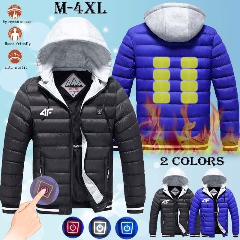 Winter Men's USB Smart Heating Parkas Hooded Thicken Coats Snow Wear Casual Warm Cotton Jacket S-5XL, Blue
Winter Men's USB Smart Heating Parkas Hooded Thicken Coats Snow Wear Casual Warm Cotton Jacket S-5XL, Blue