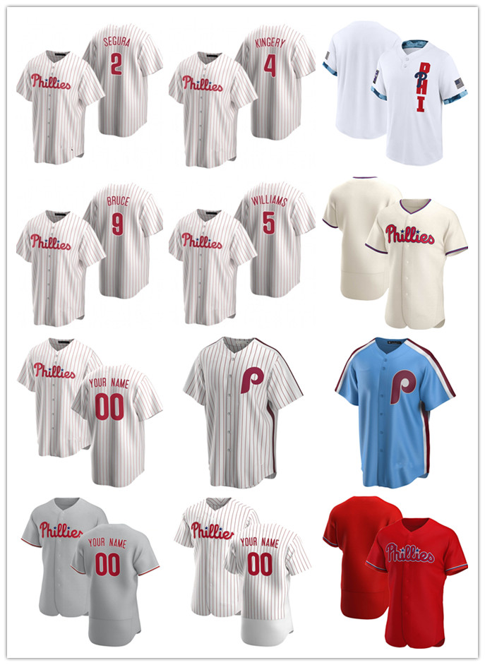 Custom Jersey Men women youth 2 Jean Segura 4 Scott Kingery 5 Nick Williams 9 Jay Bruce Home Authentic stitching Baseball Jerseys, Color
Custom Jersey Men women youth 2 Jean Segura 4 Scott Kingery 5 Nick Williams 9 Jay Bruce Home Authentic stitching Baseball Jerseys, Color