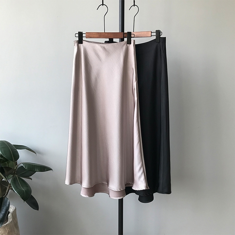 Vintage Ol Ladies Summer Skirts Womens Midi Maxi Long High Waist Satin Skirt Women Elegant Silk A-Line Solid 210603, Black
Vintage Ol Ladies Summer Skirts Womens Midi Maxi Long High Waist Satin Skirt Women Elegant Silk A-Line Solid 210603, Black