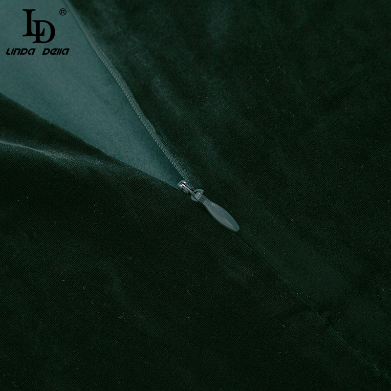 Autumn Fashion Runway Velvet Dress Women Long Sleeve Lace Collar Ruffles A Line Party Elegant vestidos 210522