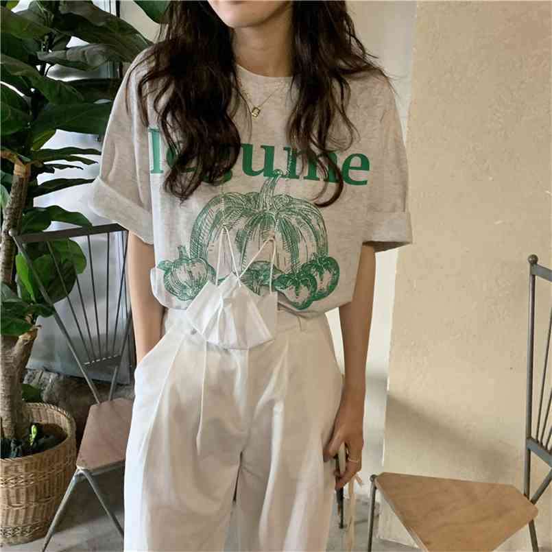 Vintage Casual Loose All Match Short Sleeve Women Summer College Wind Letter Pumpkin Pattern Top T-shirts 210708, Beige gray
Vintage Casual Loose All Match Short Sleeve Women Summer College Wind Letter Pumpkin Pattern Top T-shirts 210708, Beige gray