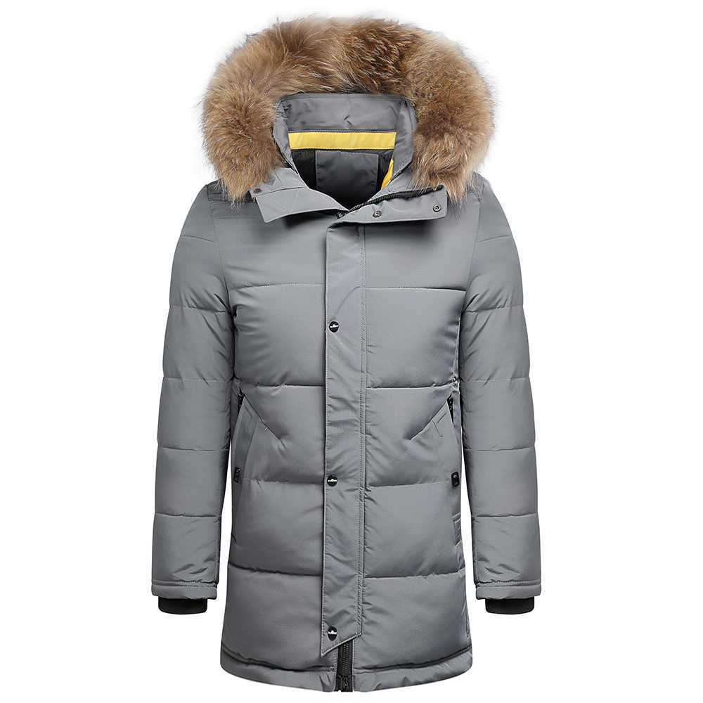 6Xl Men Winter Casual Long Thick Fur Collar Hooded Parkas Jacket Coat Men Autumn Fashion Warm Windproof Pocket Hat Parka Men 211014