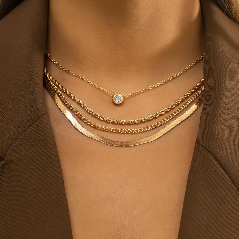 Chains Hip Hop Fashion Rhinestone Pendant Multilayer Necklace For Women Diamond Copper Snake Bone Chain Kpop Jewelry Lady Gifts, Silver
Chains Hip Hop Fashion Rhinestone Pendant Multilayer Necklace For Women Diamond Copper Snake Bone Chain Kpop Jewelry Lady Gifts, Silver