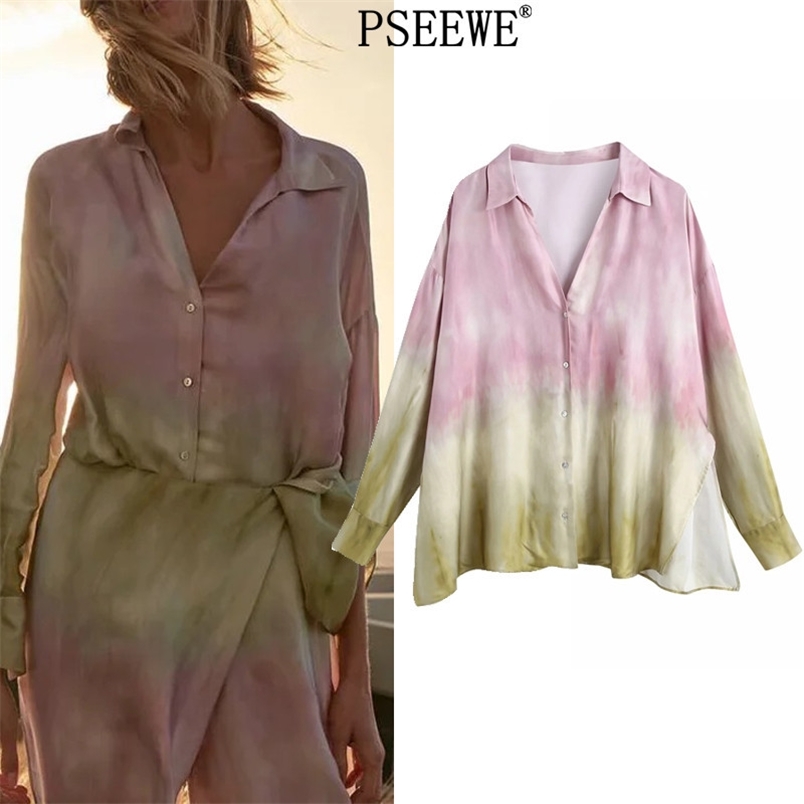 Tie Dye Print Women Shirt Spring Summer Long Sleeve Loose Casual Chic Woman Blouse Fashion Button Up Beach 210519
Tie Dye Print Women Shirt Spring Summer Long Sleeve Loose Casual Chic Woman Blouse Fashion Button Up Beach 210519