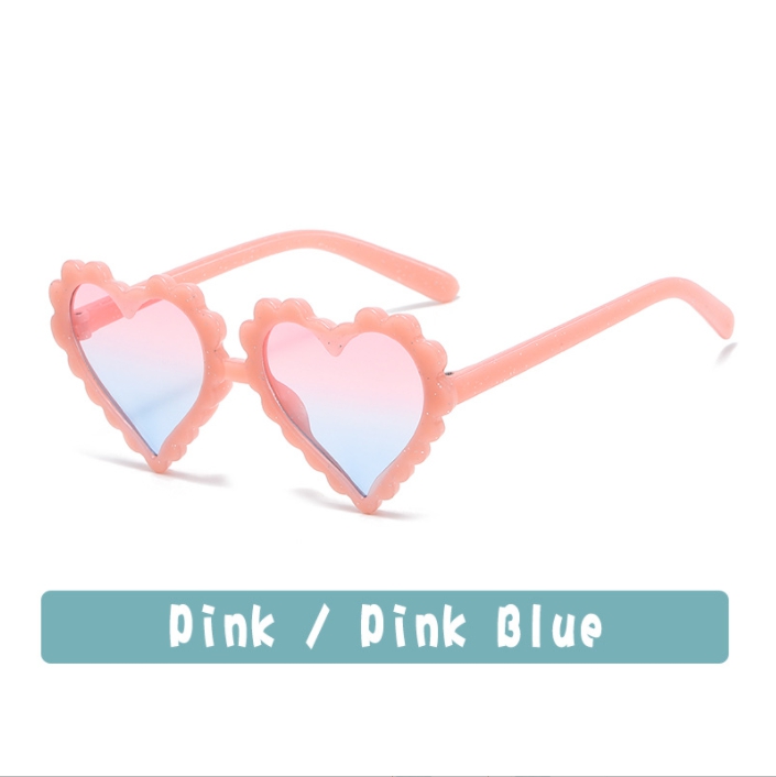 Wholesale Korean Style Candy Heart Children's Sunglasses Cute Sunscreen Eyeglasses Fashion Party Girls Kid Pink Glasses fast ship Z260305