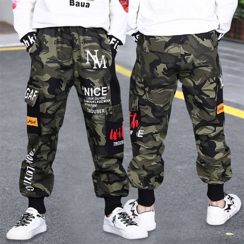 Sports Boys Pants Camouflage For Trousers Spring Casual Kids Sweatpant 6 8 10 12 14 Year 211103