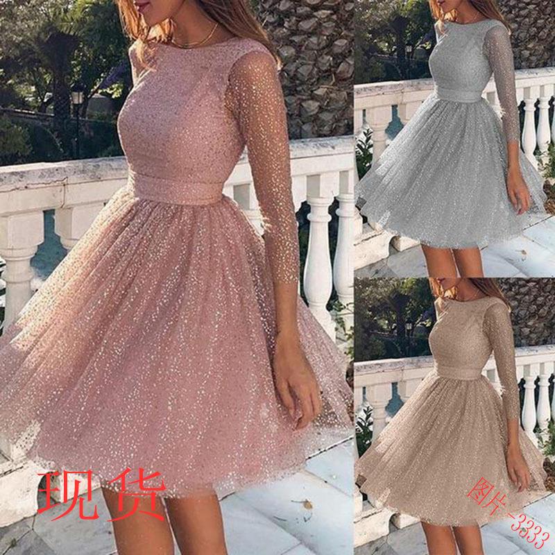 Casual Dresses Party Prom Lace Embroidered Off-the-shoulder Dress Bridesmaid Round Neck Long Sleeve Perspective, As picture3
Casual Dresses Party Prom Lace Embroidered Off-the-shoulder Dress Bridesmaid Round Neck Long Sleeve Perspective, As picture3