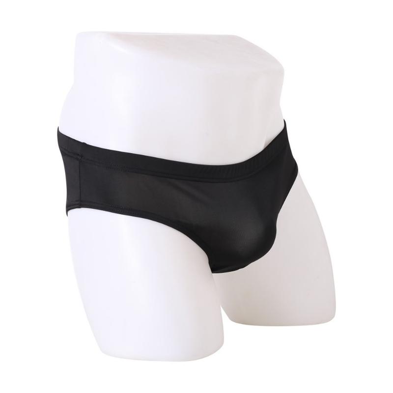 

Underpants Men Fashion Comfortable Breathable Low-Waist Sexy Artificial Silk Briefs Panties Men's Translucent Underwear Low Wais, Black;white