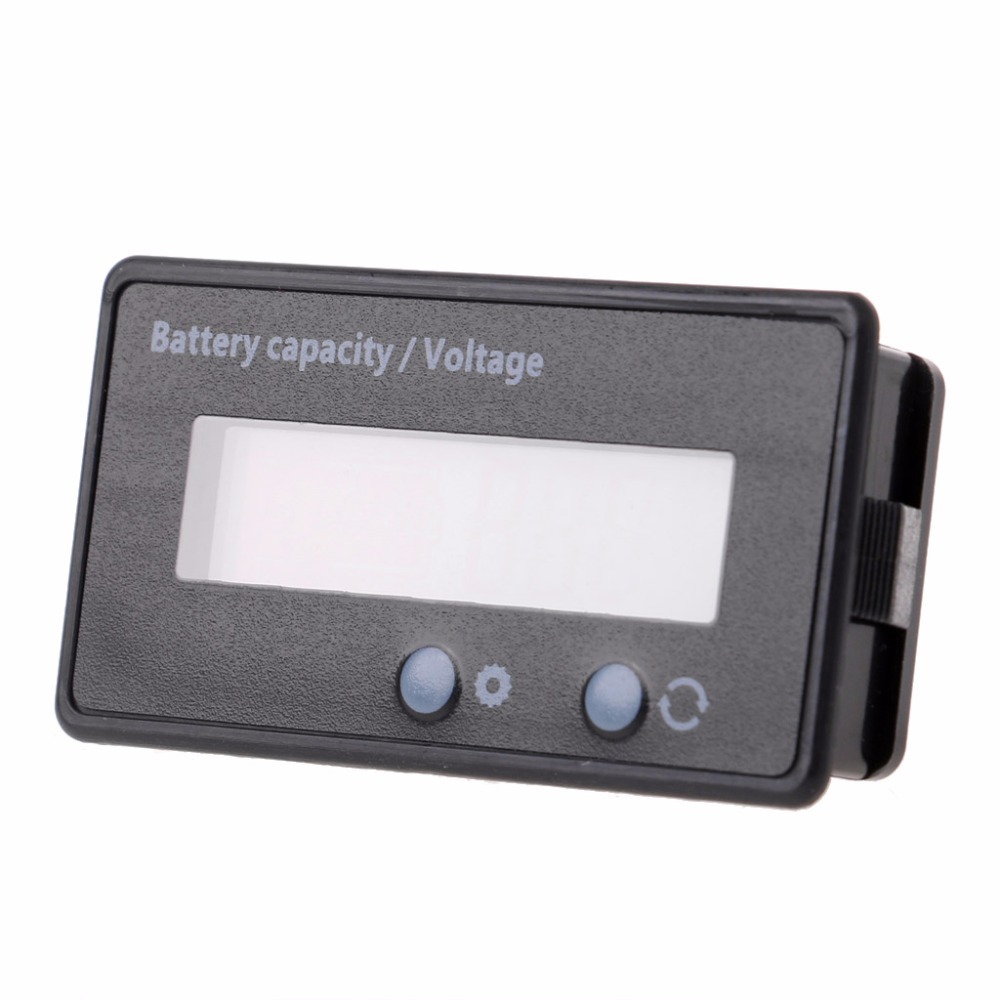 8-70V Blue Lcd Acid Lead Lithium Battery Capacity Voltmeter Gauge 2in1 Electric Meter Tester Tool