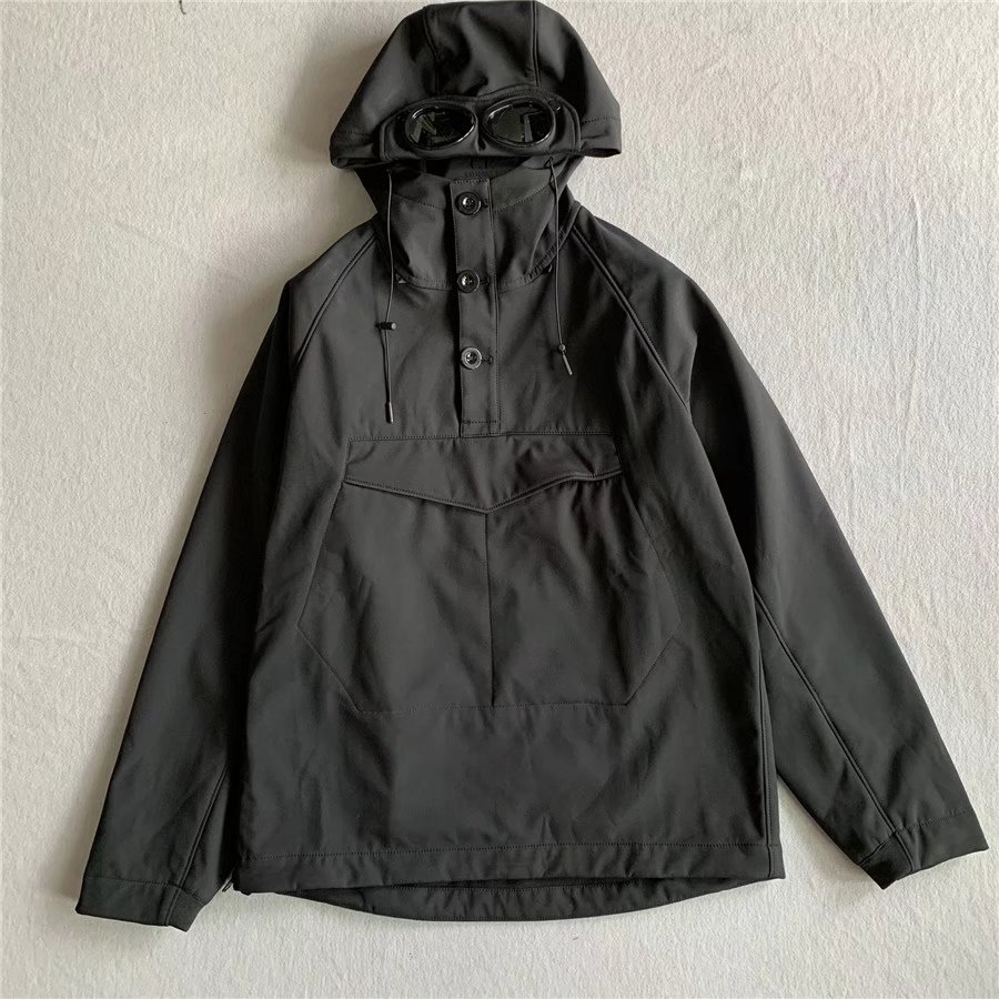 Top quality Itly Two Glasses men Side zipper jacket casual SHELL PULL OVER GOGGLE hoodies outdoor windbreak Coats, Black;brown 
Top quality Itly Two Glasses men Side zipper jacket casual SHELL PULL OVER GOGGLE hoodies outdoor windbreak Coats, Black;brown