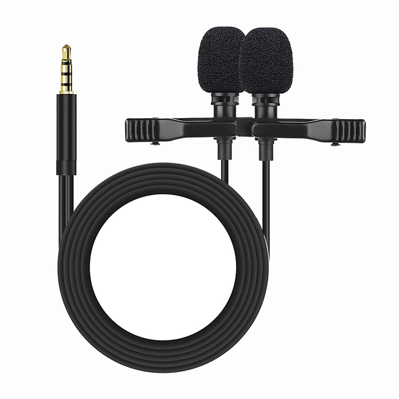 Dual Head Mini Portable Microphone Condenser Clip-on Lapel Lavalier Mic Wired Mikrofo/Microfon for Phone Laptop Computer DSLR 210610
Dual Head Mini Portable Microphone Condenser Clip-on Lapel Lavalier Mic Wired Mikrofo/Microfon for Phone Laptop Computer DSLR 210610