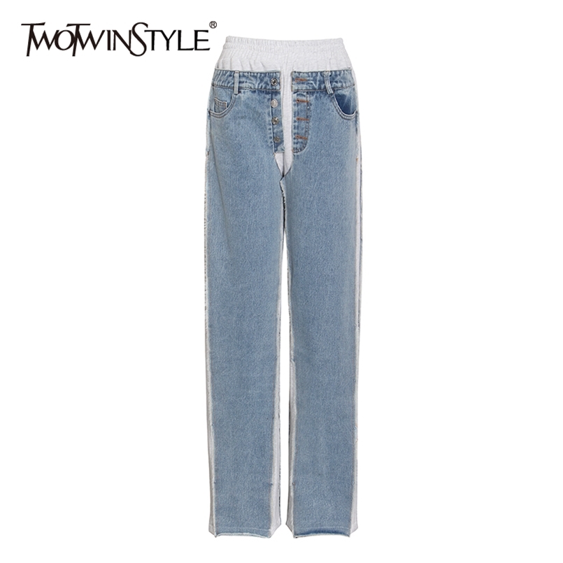 Casual Patchwork Denim Pants For Women High Waist Loose Wide Leg Jeans Female Autumn Fashion Clothing 210521, As picture
Casual Patchwork Denim Pants For Women High Waist Loose Wide Leg Jeans Female Autumn Fashion Clothing 210521, As picture