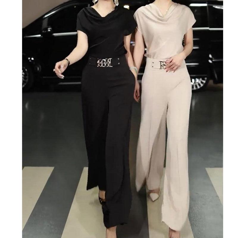Women's Two Piece Pants Women Casual Set 2021 Versatile Summer Fashion Korean Corp Tops Flare Wide Leg Suit Female Plus Size Clothes, Black suit
Women's Two Piece Pants Women Casual Set 2021 Versatile Summer Fashion Korean Corp Tops Flare Wide Leg Suit Female Plus Size Clothes, Black suit