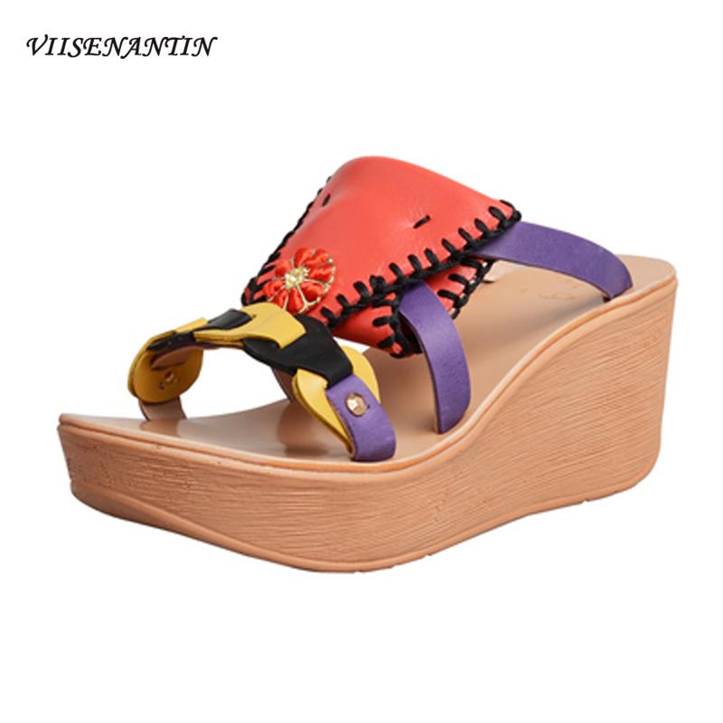 Slippers 2021 Ethnic Style Top Layer Cowhide Color Matching Flowers Thick Bottom Waterproof Platform Slope With Beach Sandals, Black
Slippers 2021 Ethnic Style Top Layer Cowhide Color Matching Flowers Thick Bottom Waterproof Platform Slope With Beach Sandals, Black