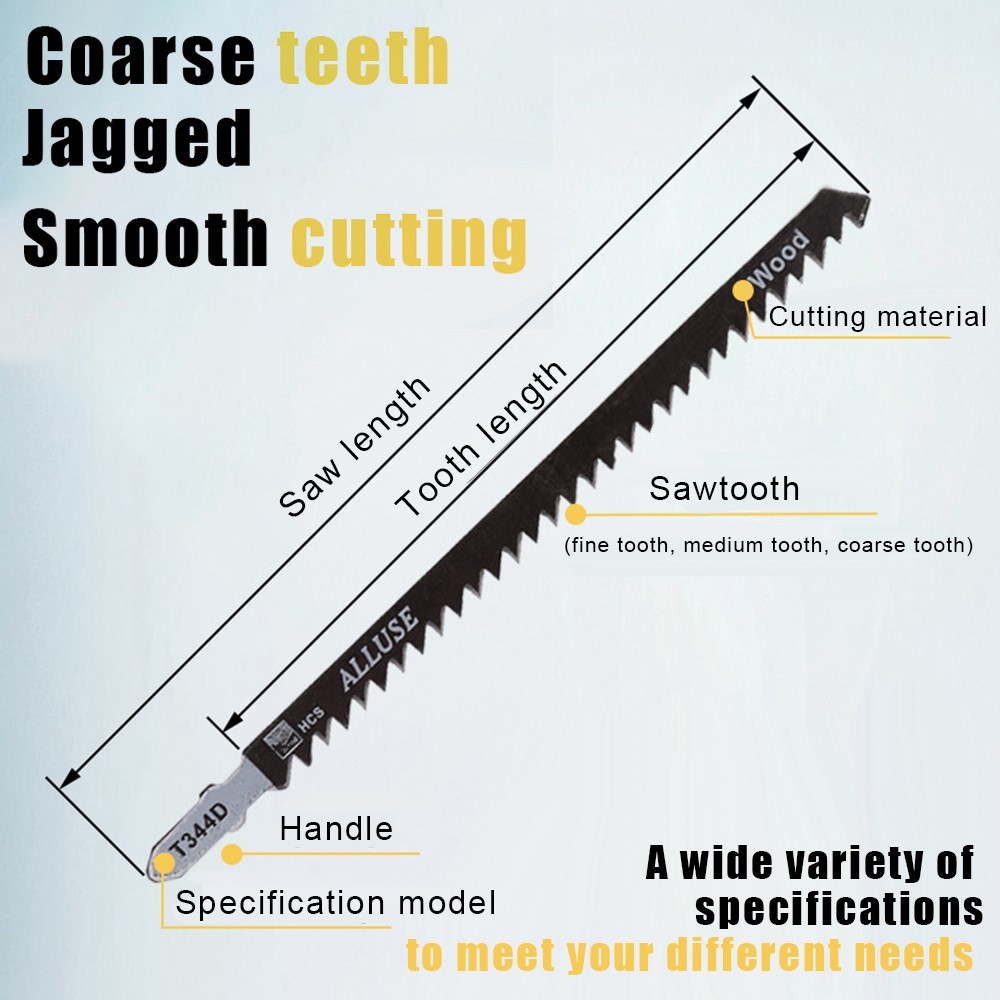 52pcs Saw Blade Metal Carbon Steel 76-100MMM Sawing Jigsaw Blades Wood Cutting Power Cutter Blades T-Shank Curve Saw Blade Set