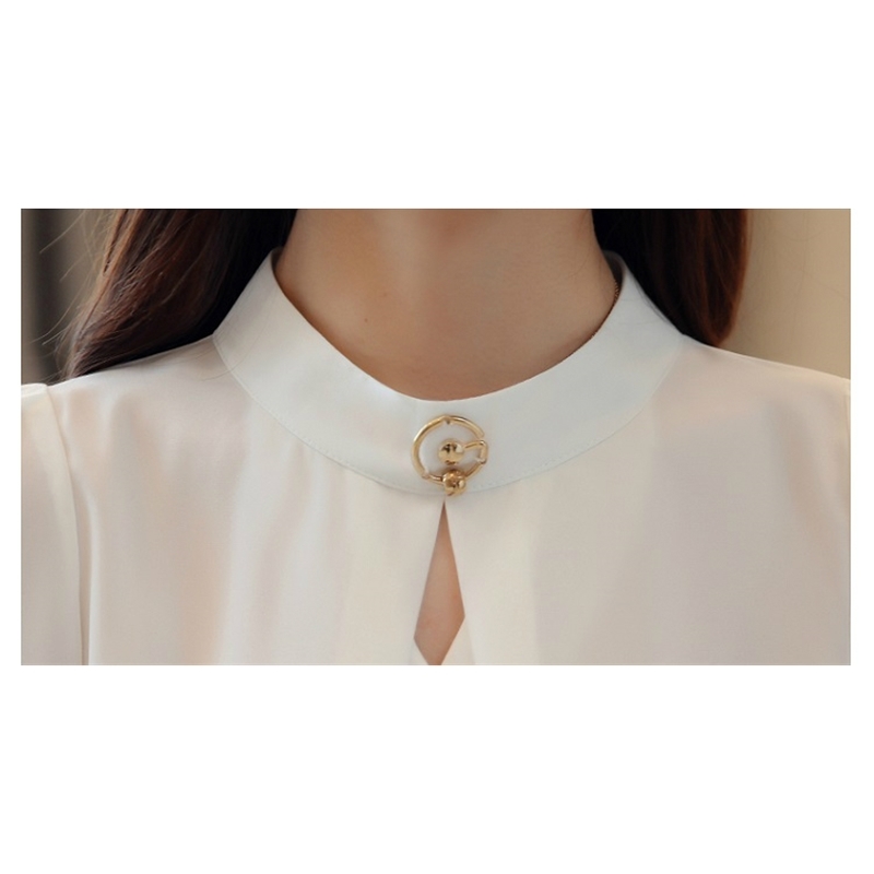 Womens Clothing Fashion Woman Blouses White Blouse Chiffon Blouse Long Sleeve Women Shirts Womens Tops And Blouses A876 210426