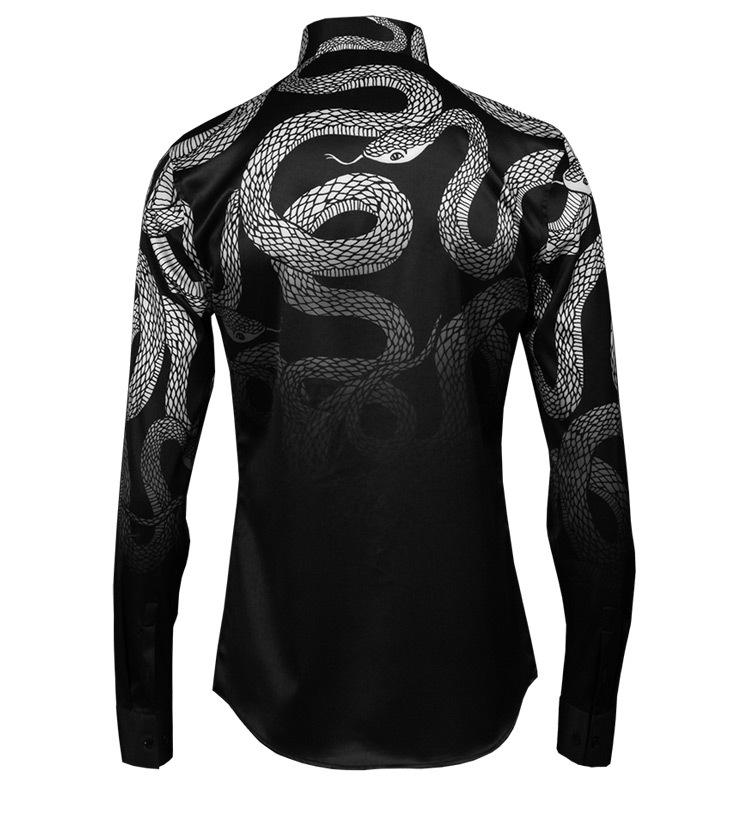 Minglu Men Shirt Luxury Unique Powerful Snake Design Mens Shirts Fashion Allover Printed Long Sleeve Man Plus Size 4xl Men's Casual