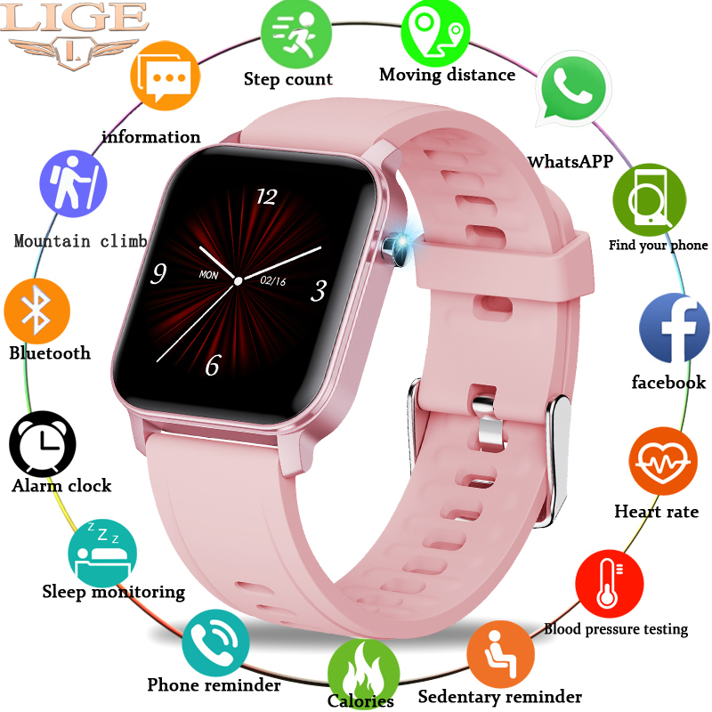 LIGE Woman Smart Watch Women Fitness Watch Smart Watch Men Waterproof Music Weather Display for Android ios Reloj Inteligenteg, Black
LIGE Woman Smart Watch Women Fitness Watch Smart Watch Men Waterproof Music Weather Display for Android ios Reloj Inteligenteg, Black