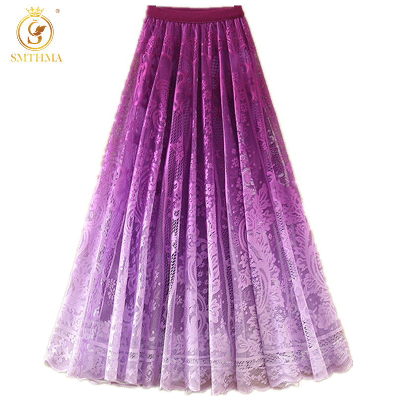 Fashion Gradient Color Summer Lace Skirt Women Elastic Waist Big Swinging Pleated Long Female Clothes 210520, Photo color
Fashion Gradient Color Summer Lace Skirt Women Elastic Waist Big Swinging Pleated Long Female Clothes 210520, Photo color