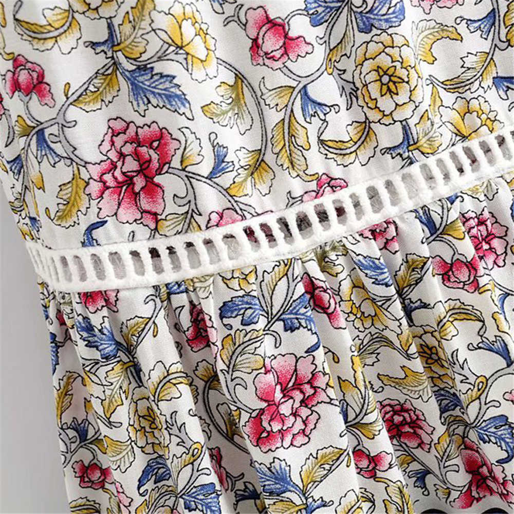 DAILOU Vintage Chic Long Skirts Women Floral Print Beach Bohemian Skirt Summer High Elastic Waist Rayon Cotton Boho Maxi 210619