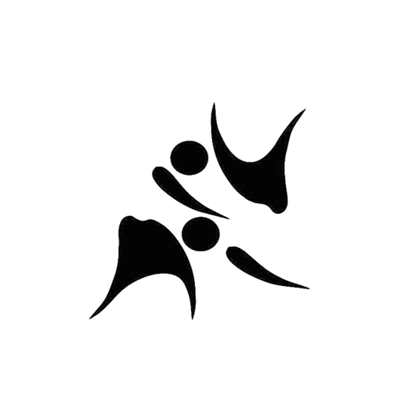 9.8*9.7CM Unique Judo Martial Arts Decor Car Sticker Reflective Silhouette Vinyl Accessories Graphic C16-0364