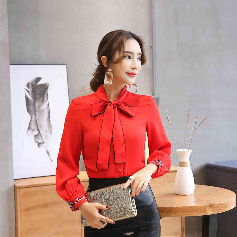 fashion womens tops and blouses white office work wear chiffon shirt long sleeve shirts blusas 0726 60 210506