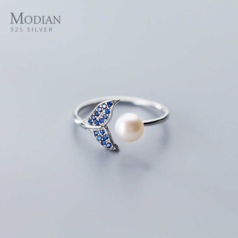 Blue Crystal Mermaid Tail Elegant Pearl Open Adjustable Ring for Women Real 925 Sterling Silver Animal Fine Jewelry 210707
Blue Crystal Mermaid Tail Elegant Pearl Open Adjustable Ring for Women Real 925 Sterling Silver Animal Fine Jewelry 210707