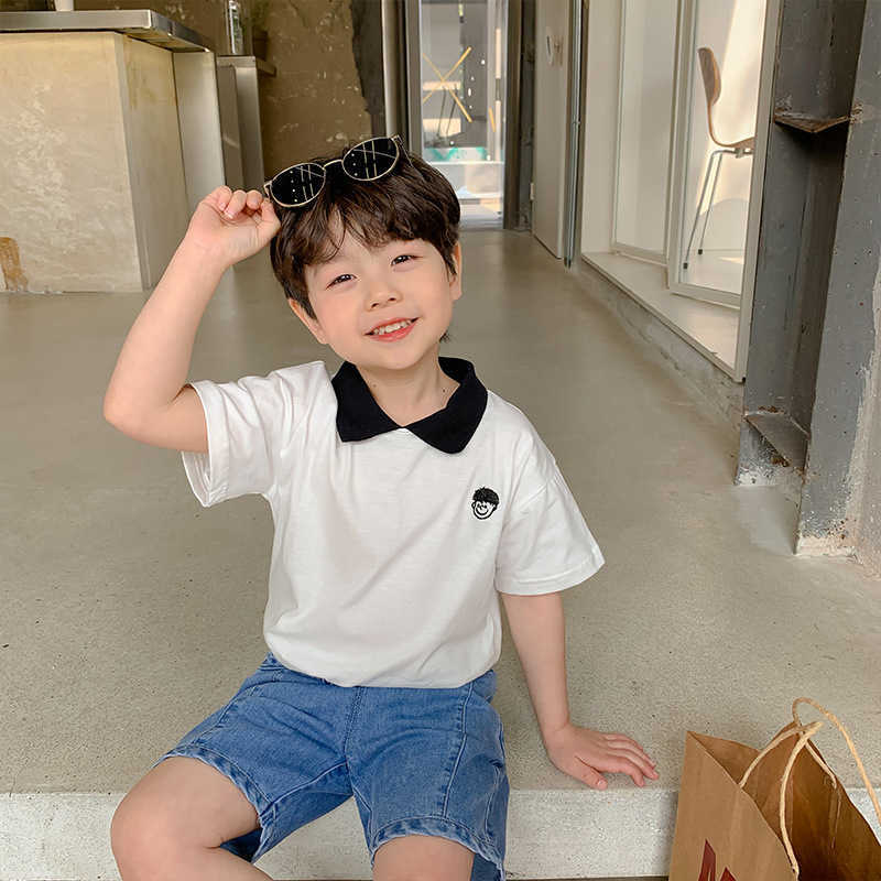 Boys polo Tees cotton short sleeve embroidery summer T shirts children fashion casual Tops 210615, Blue gray
Boys polo Tees cotton short sleeve embroidery summer T shirts children fashion casual Tops 210615, Blue gray