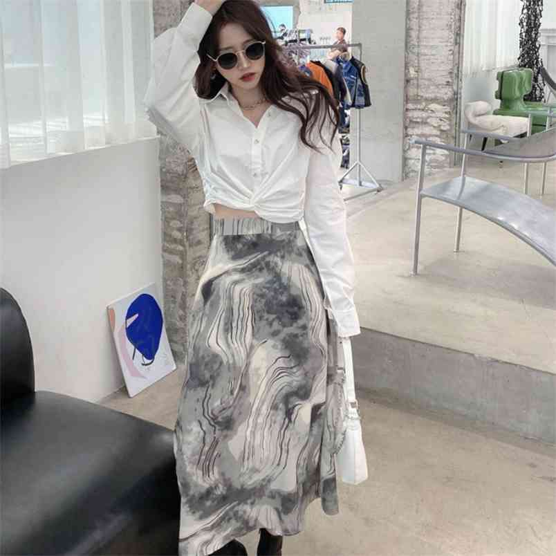 Spring 2 Pieces Sets Women Chic White Turn Down Collar Long Sleeve Sexy Blouse+High Waist Tie Dye Print Chiffon Skirt 210519, Photo color
Spring 2 Pieces Sets Women Chic White Turn Down Collar Long Sleeve Sexy Blouse+High Waist Tie Dye Print Chiffon Skirt 210519, Photo color