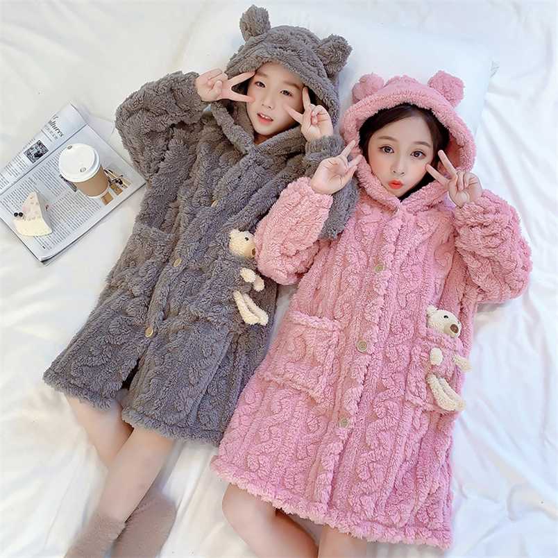 Children's Nightgown Long Sleeve Hooded Boys Homewear Winter Warm Flannel Toddler Girl Bathrobe 3-15Y Autumn Kids Pajamas 211109, Brown
Children's Nightgown Long Sleeve Hooded Boys Homewear Winter Warm Flannel Toddler Girl Bathrobe 3-15Y Autumn Kids Pajamas 211109, Brown