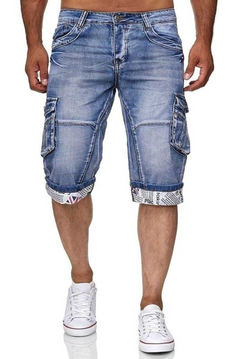 Jeans Men Short Pants Summer Casual Streetwear Mens Clothing Hip Hop Jeans Pocket Skinny Denim Jean Pant Shorts Blue 211009