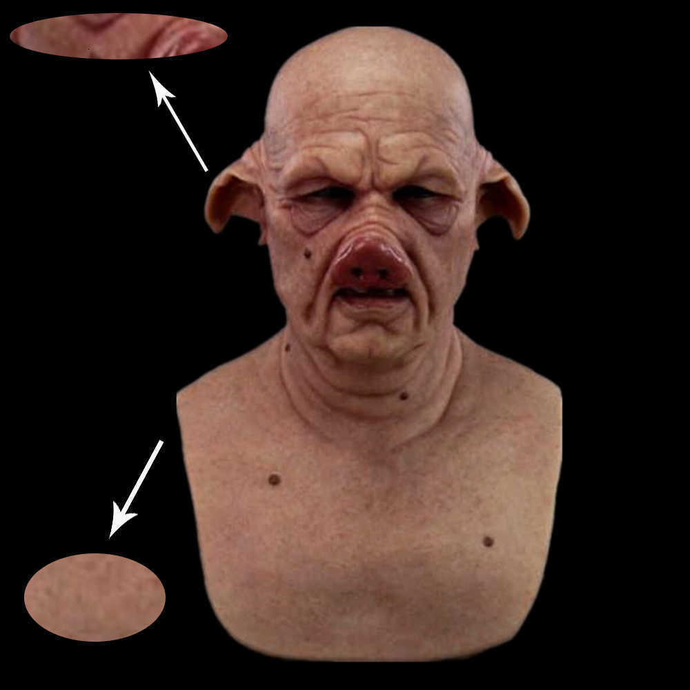 Cosmask Scary Pig Head Mask Halloween Latex Animal Props Dark Series G09102826277