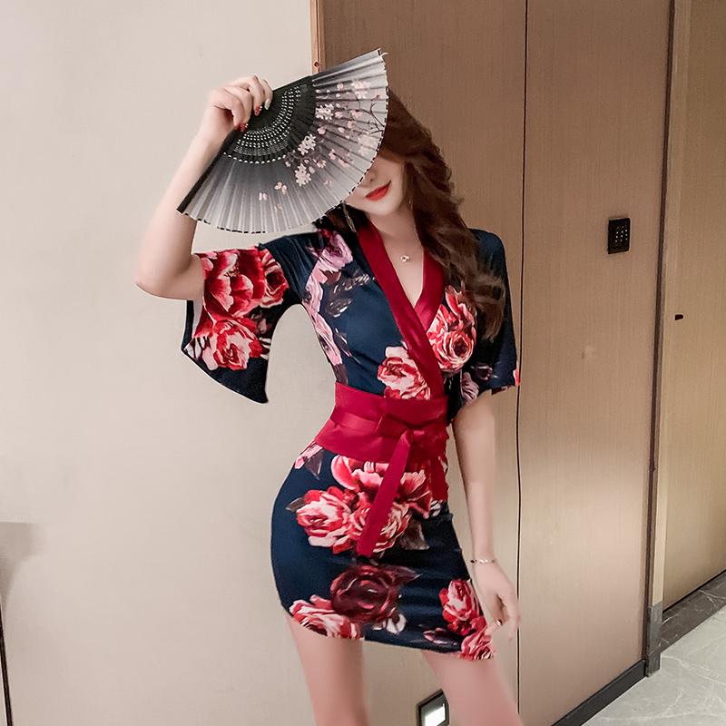 Ethnic Clothing Japanese Kimono Dress Deep V Print Sexy Suit Lingerie Women'S Uniform Temptation Sleepwear Traditional Geisha Robe 31315
Ethnic Clothing Japanese Kimono Dress Deep V Print Sexy Suit Lingerie Women'S Uniform Temptation Sleepwear Traditional Geisha Robe 31315