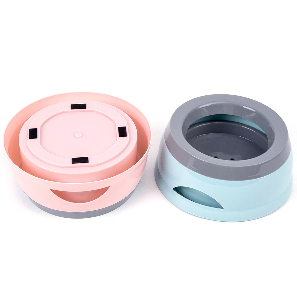 Cat Dog Floating Water Bowl Anti-Overflow Non-Wetting Pet Drinking Bowl Dogs Puppy Slow Feeder Dispenser Pet Leak Proof Dog Bowl
