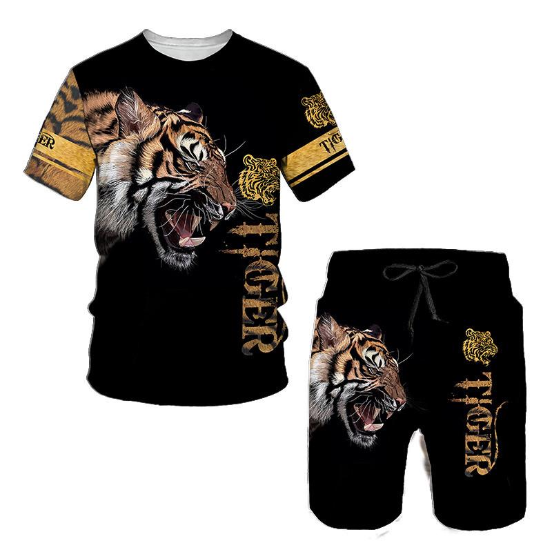 Men's Tracksuits Summer Tiger Wolf 3d Print Men Shorts Sets Short Sleeve T-shirt+Pants Tracksuit Set Clothing Suit, 02235
Men's Tracksuits Summer Tiger Wolf 3d Print Men Shorts Sets Short Sleeve T-shirt+Pants Tracksuit Set Clothing Suit, 02235