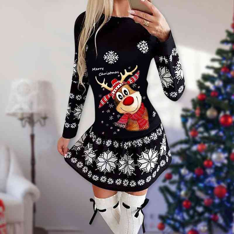 Womens Autumn And Winter Long-sleeved Christmas Dress Casual Sexy Dresses Female Knitted Bodycon Mini Knitwear Dresses, Black;gray
Womens Autumn And Winter Long-sleeved Christmas Dress Casual Sexy Dresses Female Knitted Bodycon Mini Knitwear Dresses, Black;gray