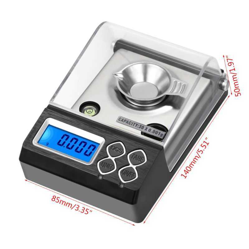 30g/0.001g High Precision Professional Digital Milligram Scale Mini Electronic Balance Powder Scale Gold Jewelry Carat Scale wit 210927