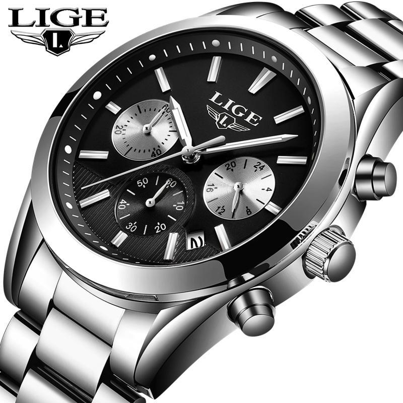 Wristwatches LIGE Top Brand Men Watch Chronograph Stainless Steel Watches Waterproof Quartz Gents Luxury Casual Business Wristwatch, Gold white l
Wristwatches LIGE Top Brand Men Watch Chronograph Stainless Steel Watches Waterproof Quartz Gents Luxury Casual Business Wristwatch, Gold white l
