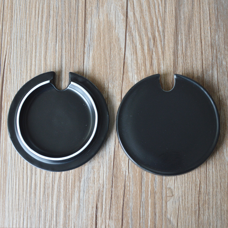 Ceramic Cup Lid 12oz White Porcelain Cup Cover Eco-Friendly Mug Cap put spoon in the Drinkware