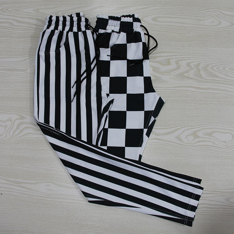 Black and White Stripes Mens Joggers Casual Pants Fitness Men Sportswear Tracksuit Bottoms Skinny Sweatpants Trousers T200102