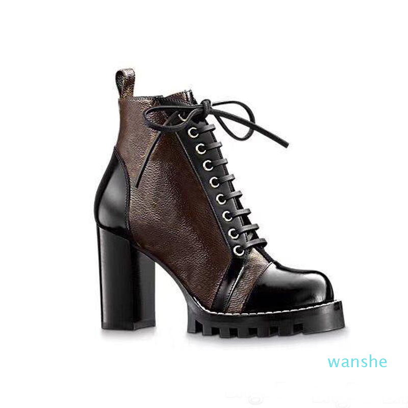 Fashion- High heeled boots Autumn winter Coarse heel women shoes Desert Boot 100% real leather zipper letter Lace up Fashion lady Heels Larg, Brown
Fashion- High heeled boots Autumn winter Coarse heel women shoes Desert Boot 100% real leather zipper letter Lace up Fashion lady Heels Larg, Brown