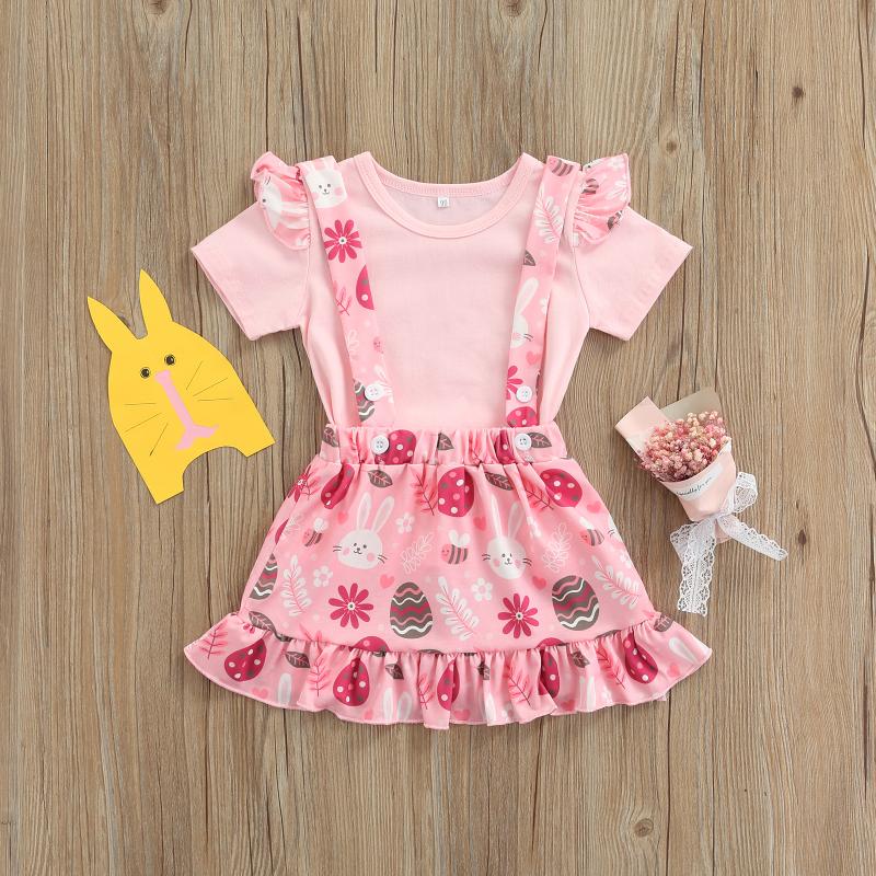 Clothing Sets Kid Girls Easter Costume Ruffle Decor Short Sleeve T Shirt Cartoon Print Suspender Skirt Outfits Suits Summer, White
Clothing Sets Kid Girls Easter Costume Ruffle Decor Short Sleeve T Shirt Cartoon Print Suspender Skirt Outfits Suits Summer, White