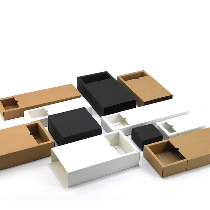 20pcs white/black/kraft packaging for underwear, gift box, sliding shape gift box drawer new year gift 210325